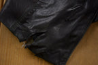 Vintage 1990s Full Length Black Leather Trench Coat