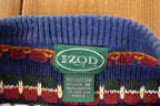 Vintage 1990s Izod Abstract Striped Knit Crewneck Sweater Men's M