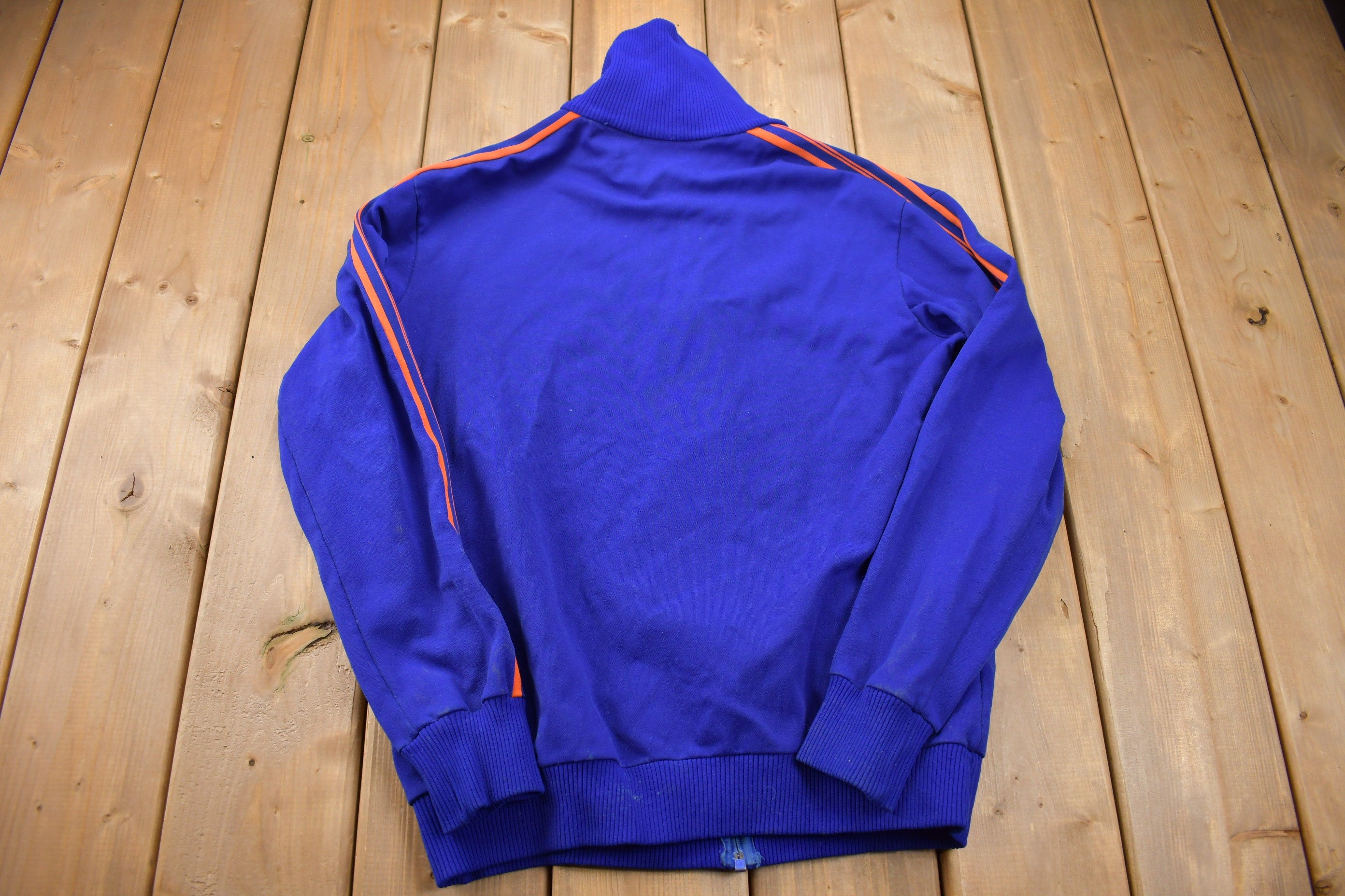 Vintage 1970s Blue Orange Full Zip Sweatshirt