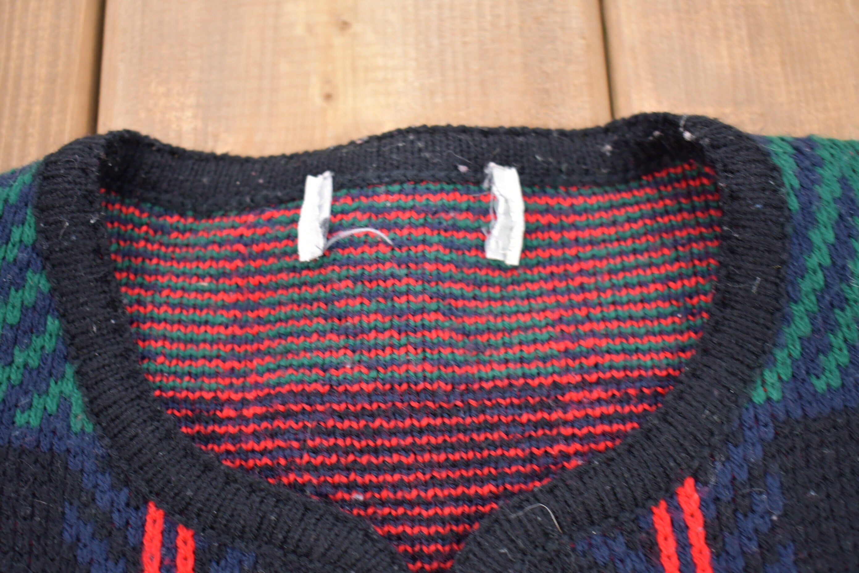 Vintage 1990s Plaid Knitted Sweater