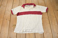 Vintage 1980s Striped Mesh Polo Shirt Made In Canada