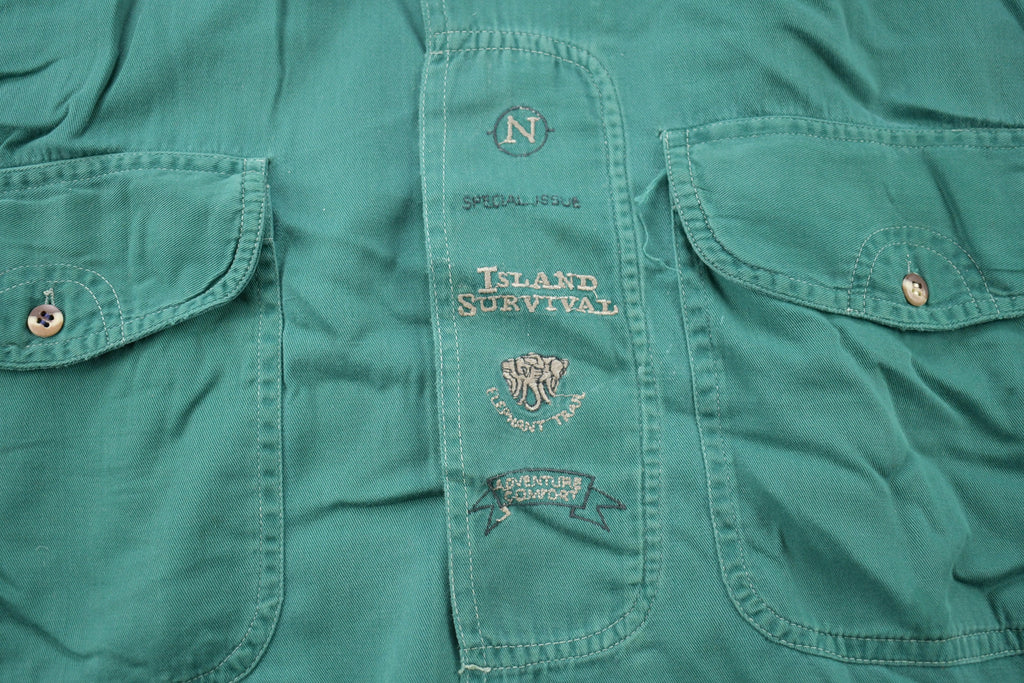 Vintage 1990s Canary Island Survival Elephant Trail Button Up Shirt