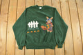 Vintage 1990s Bunny Garden Cartoon Crewneck Sweatshirt Men's Large