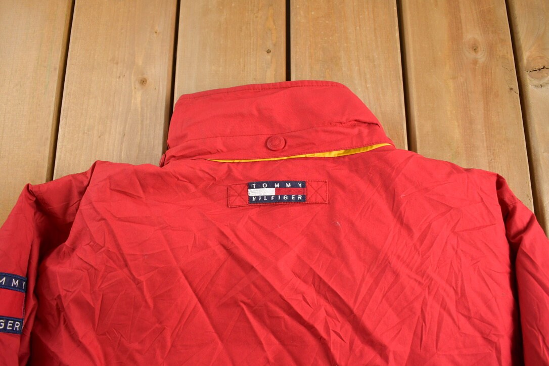 Vintage 1990s Tommy Hilfiger Color Block Goose Down Winter Puffer Jacket