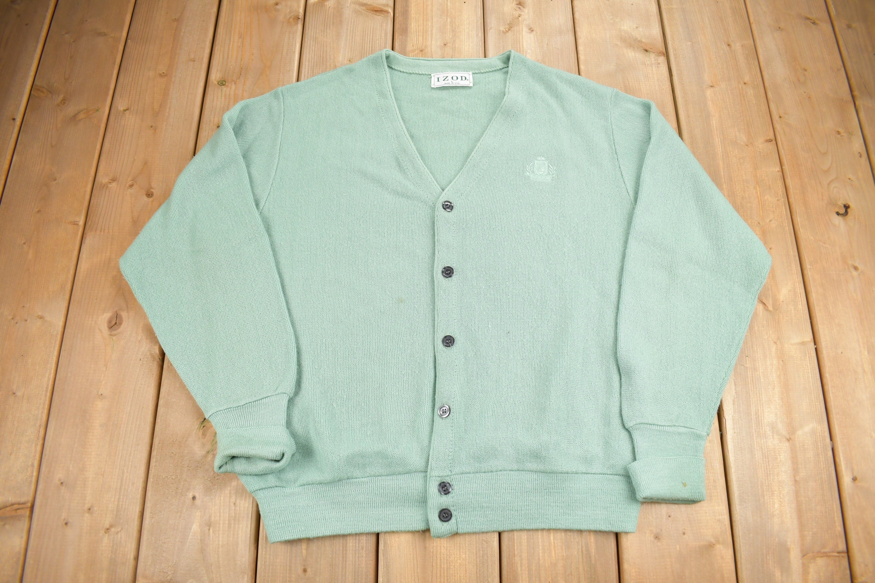 Vintage 1980s IZOD Knit Cardigan Sweater