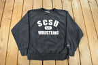 Vintage 1990s SCSU Wrestling St. Cloud State University Champion Reverse Weave Crewneck Sweatshirt Men's Large