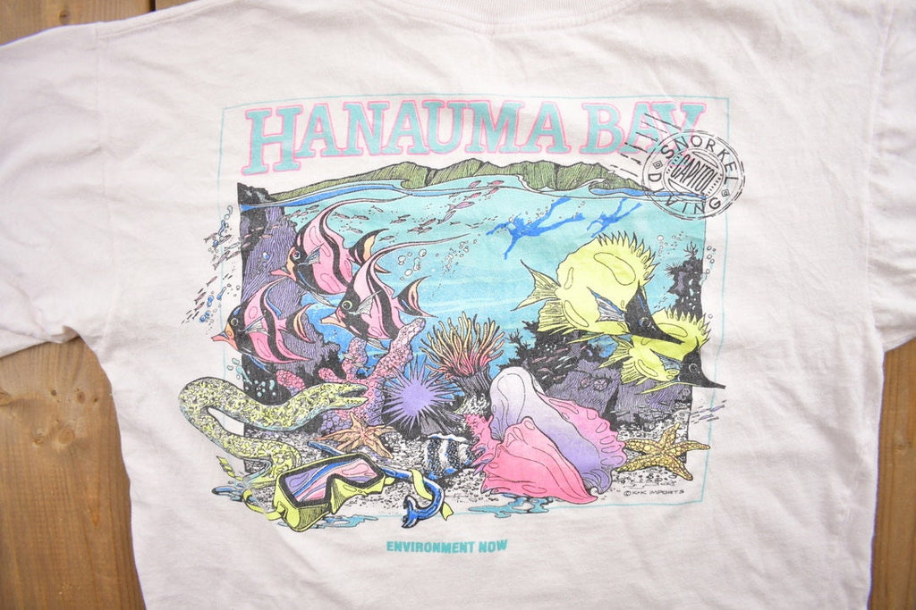 Vintage 1990s Hawaii Reef Theme Souvenir T Shirt