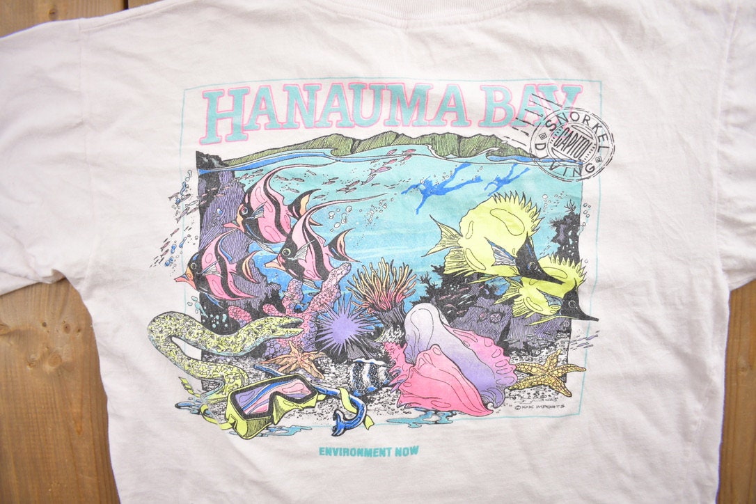 Vintage 1990s Hawaii Reef Theme Souvenir T Shirt