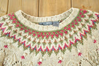 Vintage 1990s Liz Wear Petite Knitted By Hand Abstract Pattern Crewneck Sweater Womens M