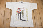 Vintage 1989 Las Vegas Lady with a Bird Graphic Souvenir T Shirt