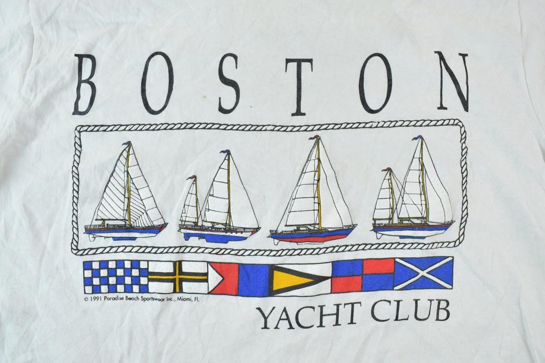 Vintage 1991 Boston Yacht Club Single Stitch T-Shirt