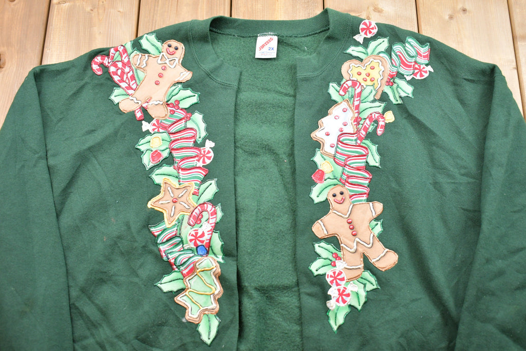 Vintage 1990s Homemade Cardigan Christmas Crewneck