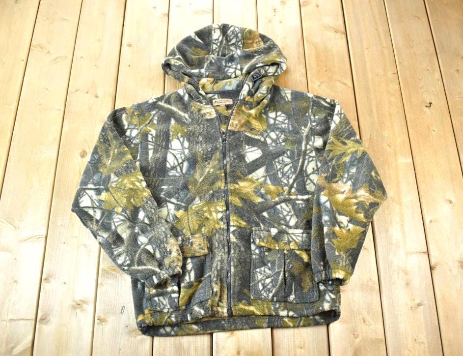 Vintage 1990s Mountain Ridge Realtree Camo Hooded Fleece Sweater