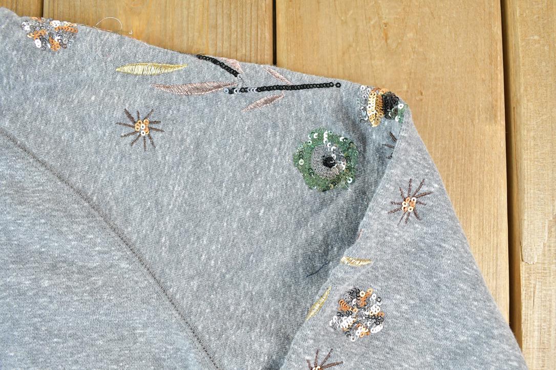 Women Vintage Vigoss Y2K Embroidered Floral Crewneck Sweater