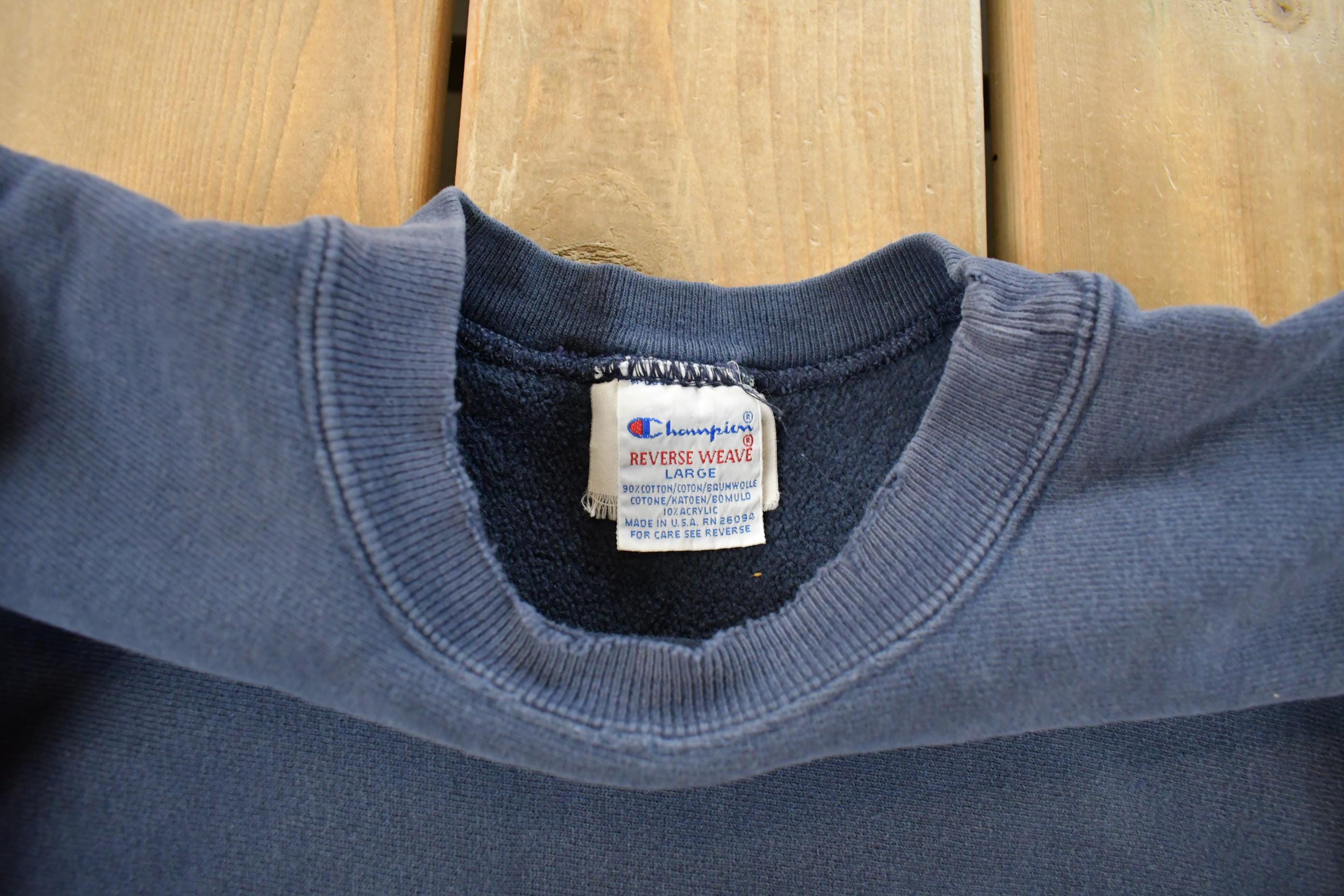 Vintage 1990s Champion Reverse Weave Blank Sweatshirt Men's Large