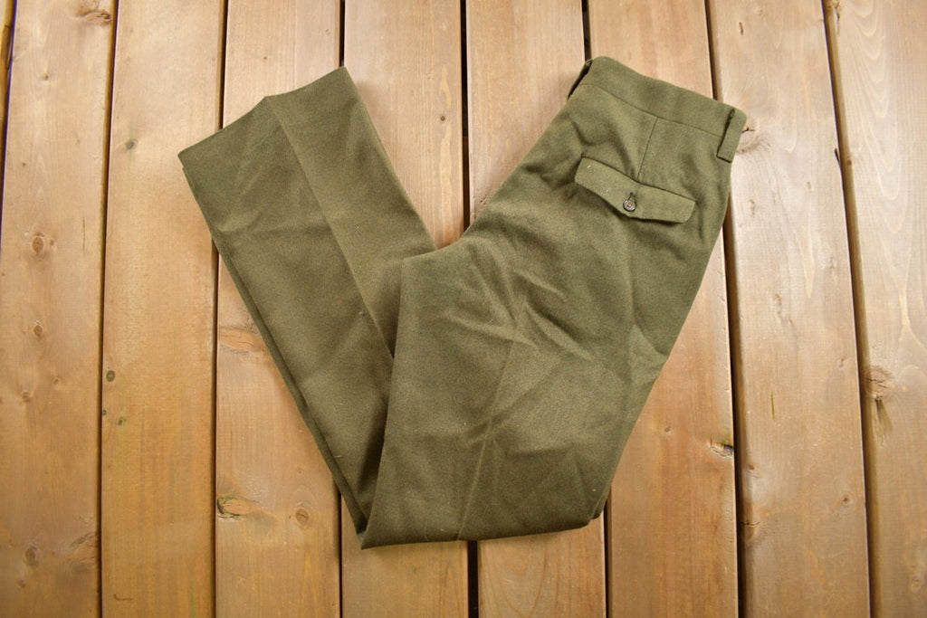 Vintage 1980s Haggar Mustang Wool Trouser Flares Size 28 x 31