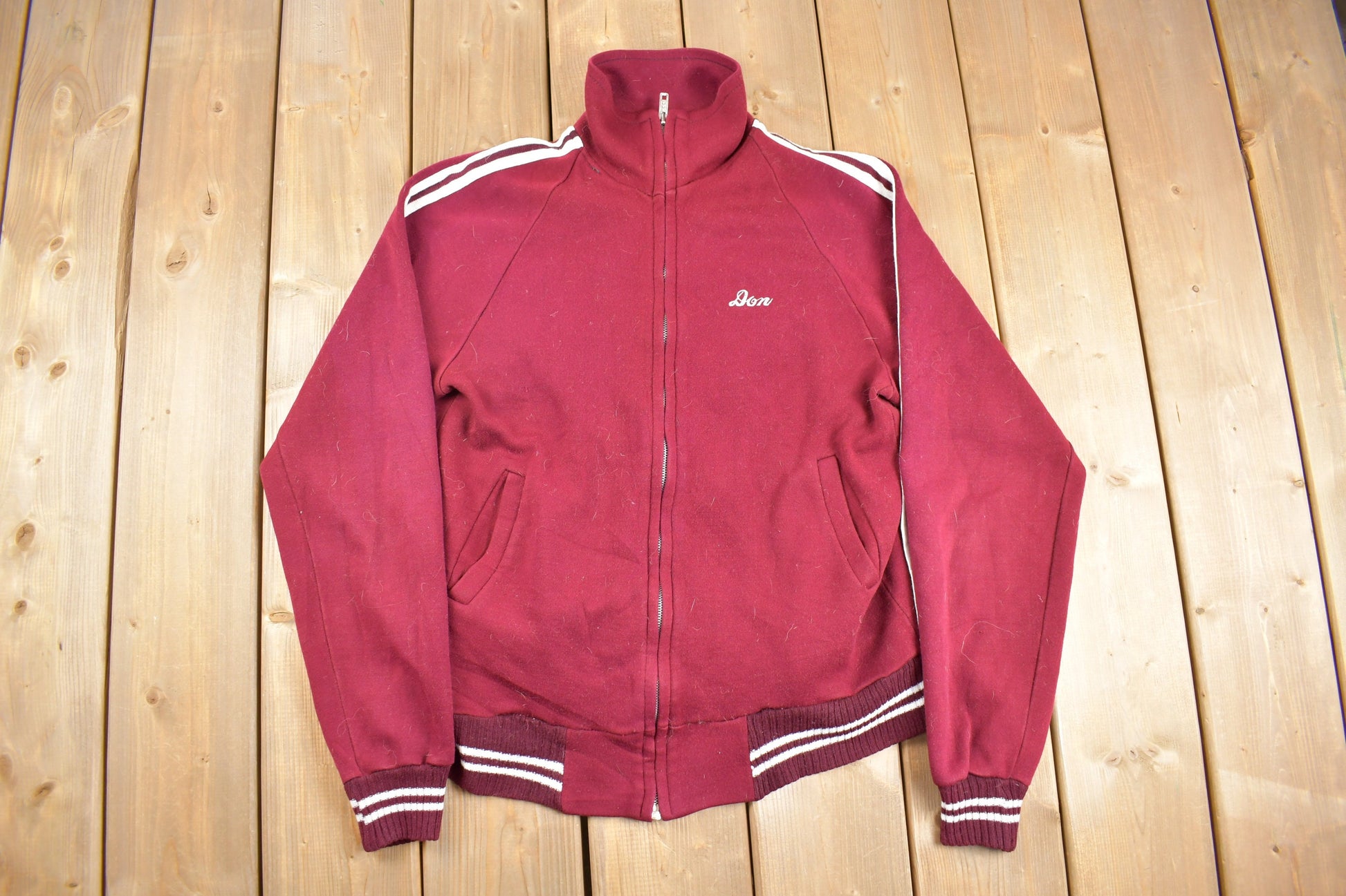 Vintage 1980s Zip Up Track Suit Sweatshirt