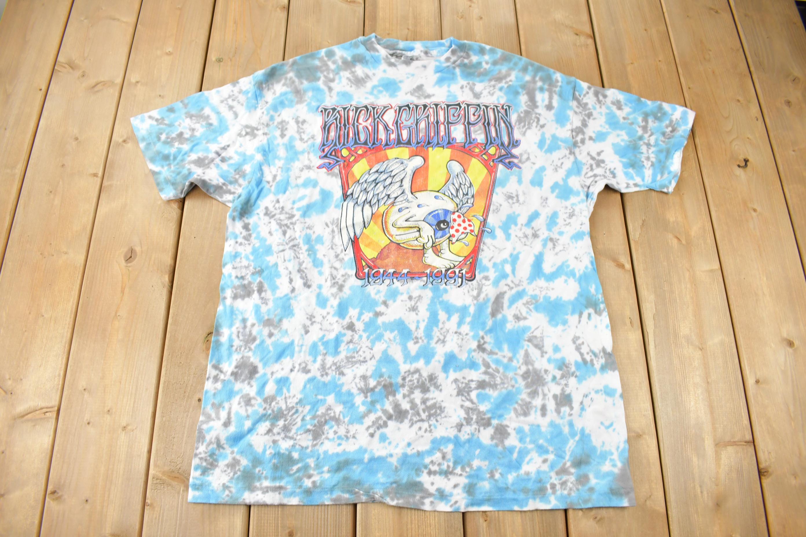 Vintage 1991 Rick Griffin Psychedelic Artwork Tie Dye Graphic T-Shirt Made In USA