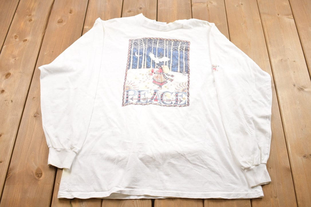 Vintage 1984 Peace Graphic Long Sleeve Tee