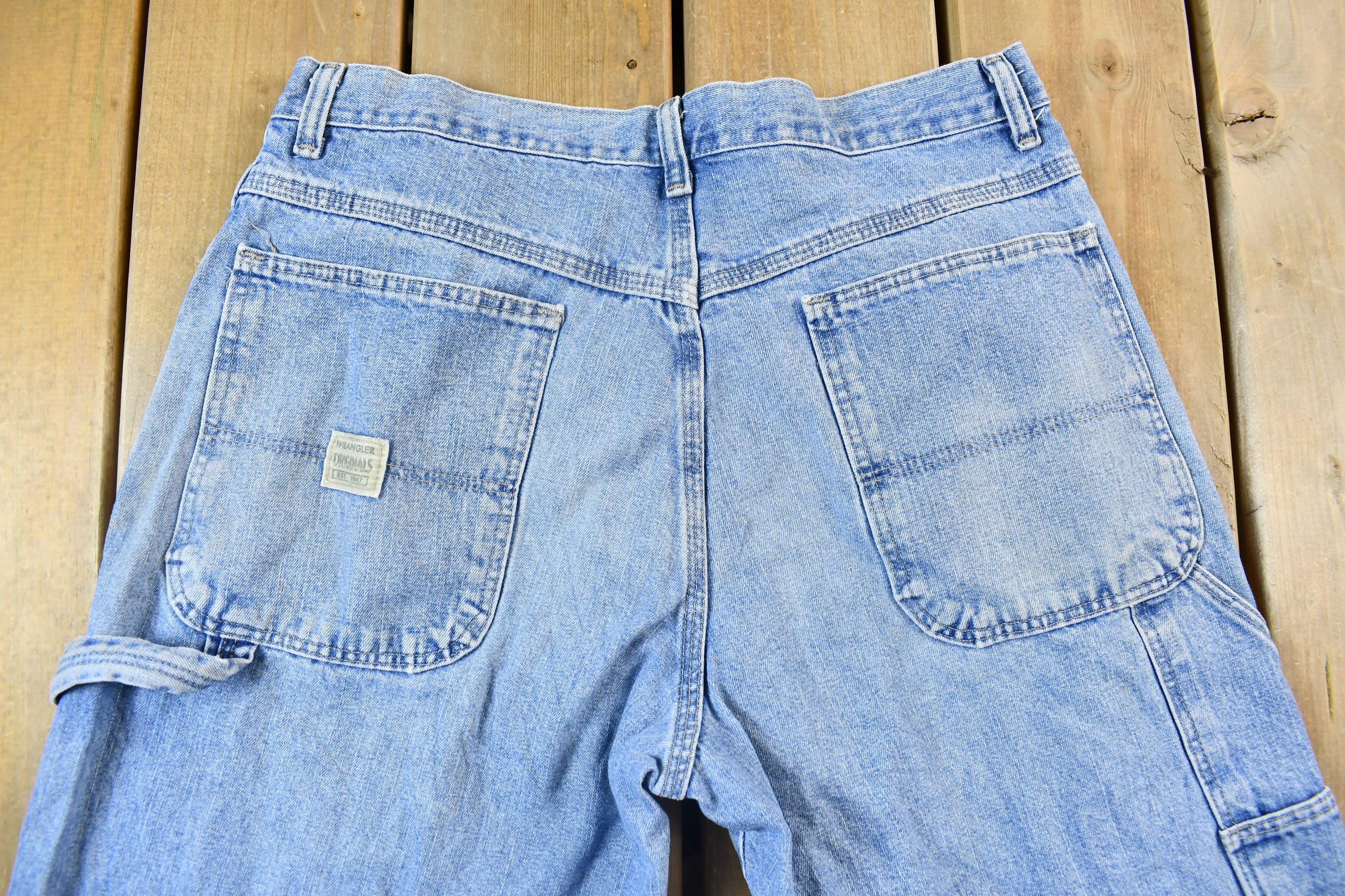 Vintage 2000s Light Wash Wrangler Workwear Denim Jeans Size 32 x 30