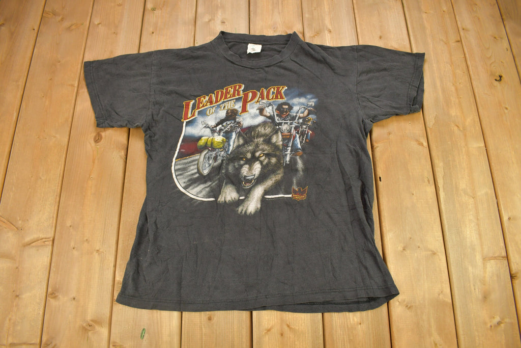 Vintage 1990s Leader Of The Pack American Biker Graphic T Shirt