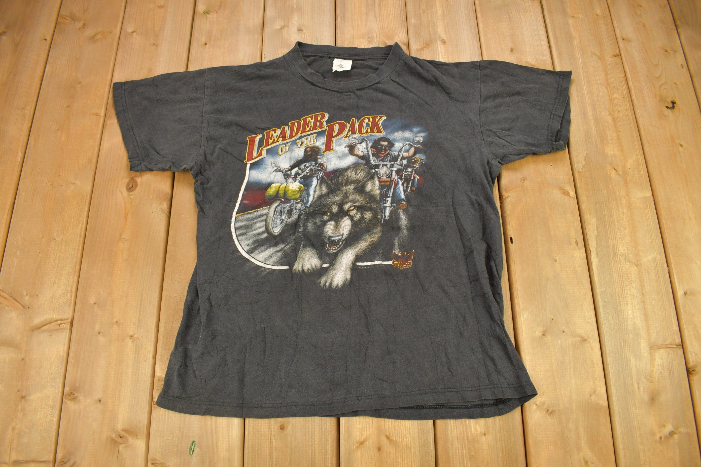 Vintage 1990s Leader Of The Pack American Biker Graphic T Shirt
