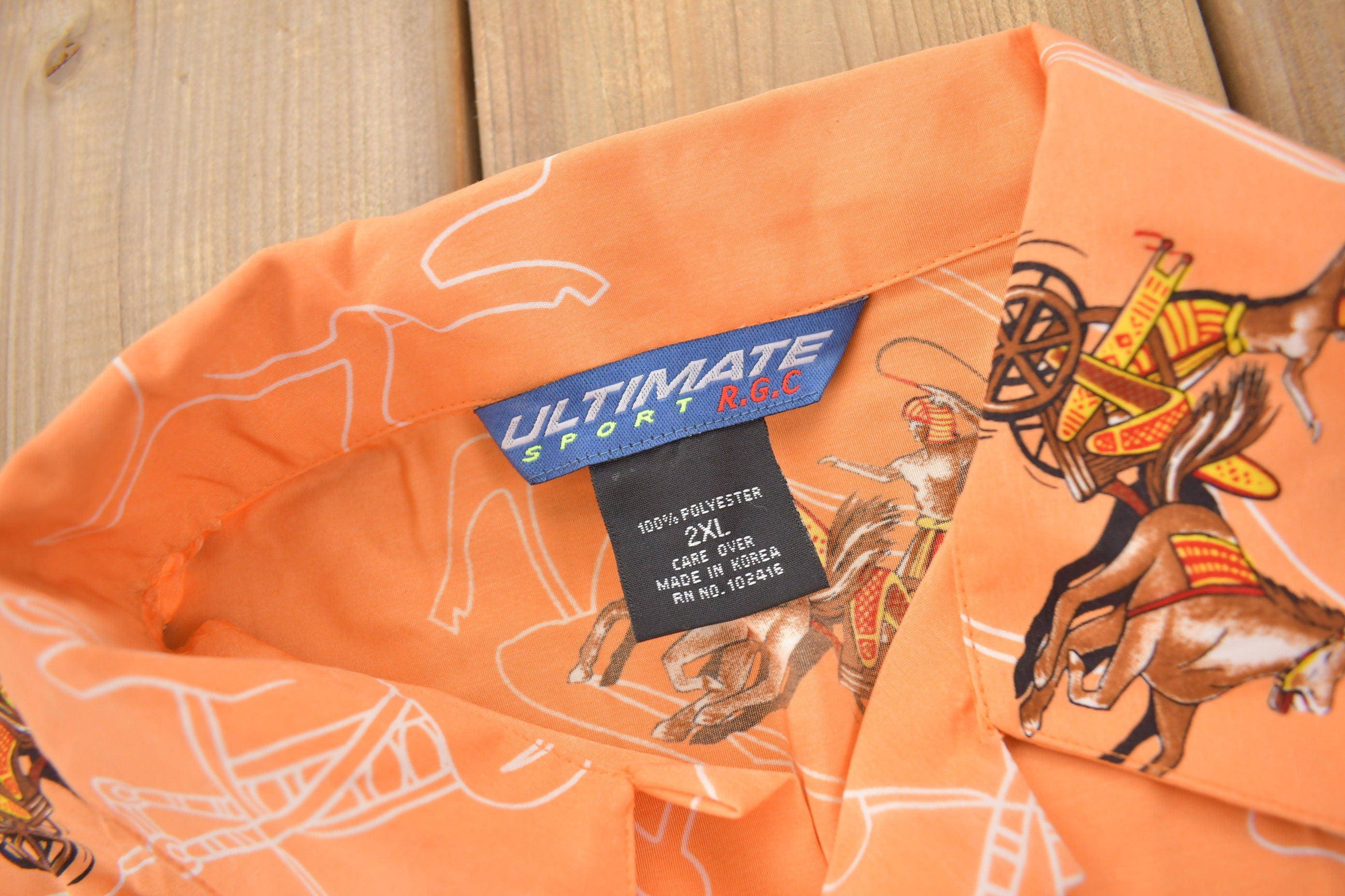 Vintage 1990s Ultimate Sport RGC All Over Print Button Up Shirt