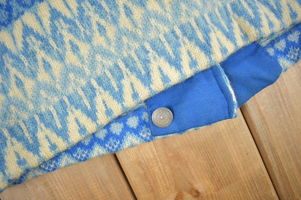 Vintage 1960s Icelandic Hand Knit Cardigan Sweater /