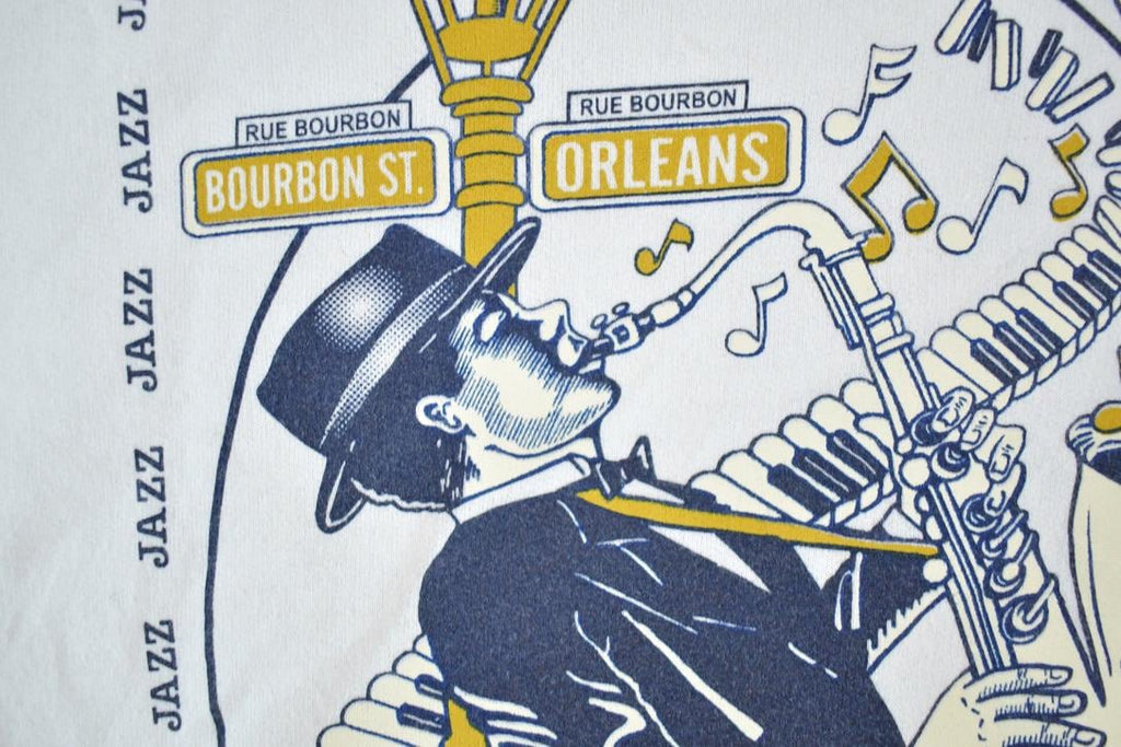 Vintage 1990s New Orleans Jazz Souvenir Crewneck Sweatshirt Made In USA