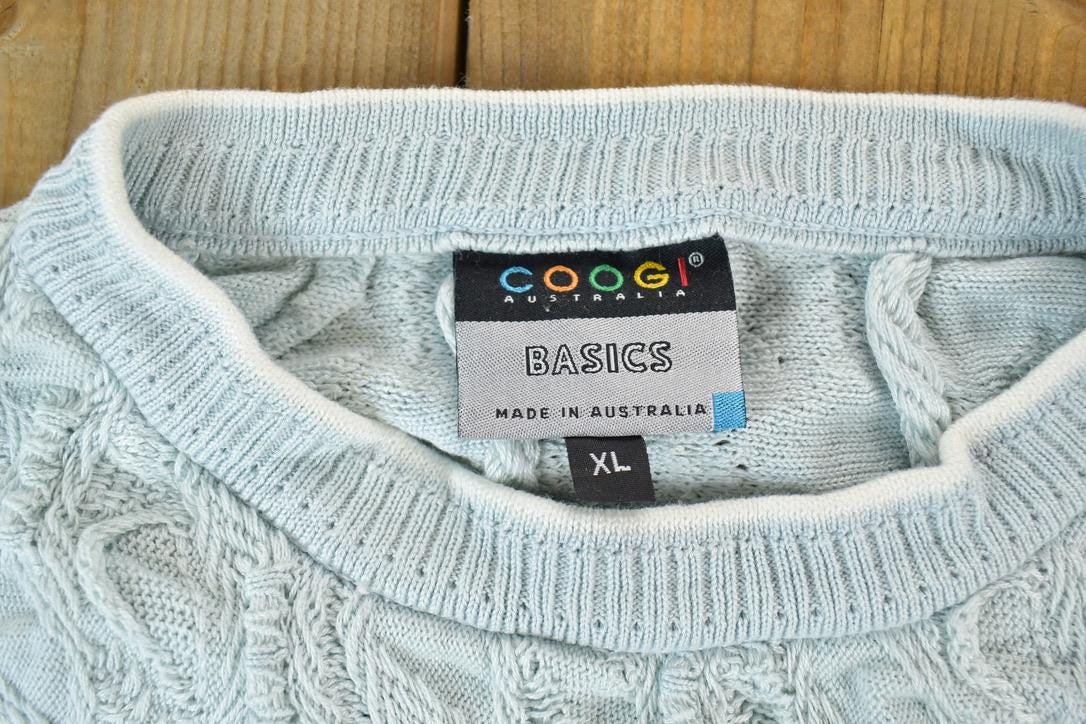 Vintage 1990s Coogi Made In Australia 3D knit 100% Cotton Abstract Pattern Crewneck Sweater