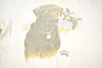 Vintage 1990s TSF Originals Hanes Dog Ducks Oil Painting Theme Single Stitch Graphic T-Shirt Made In USA
