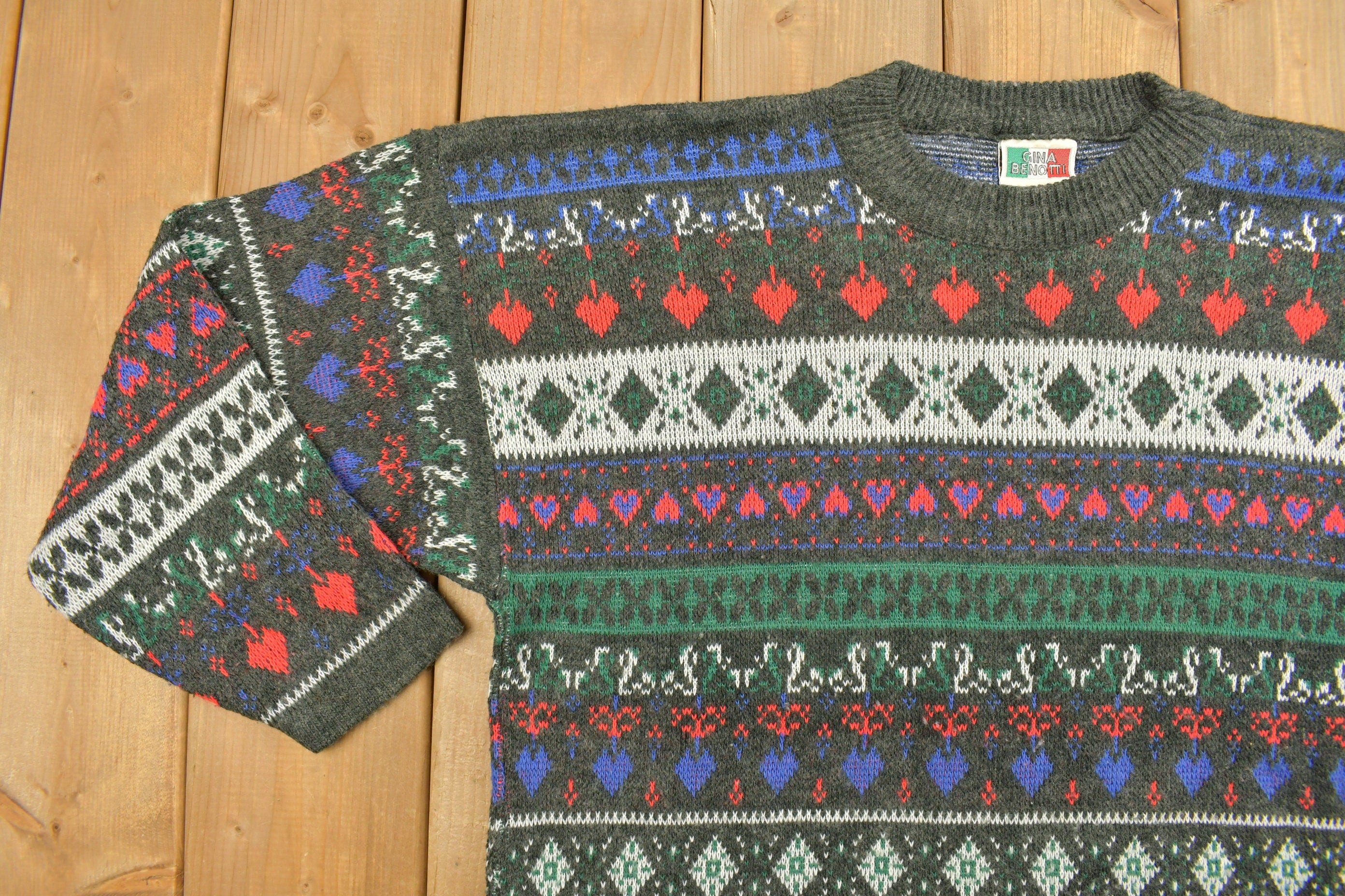 Vintage 1990s Gina Benotti Knitted Crewneck Sweater