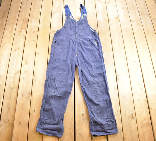 Vintage 1970s Golden Horse Zip Up Front Overalls Size 42 x 30.5 / Utility Pants / Vintage Workwear / Distressed Workwear / One Piece /