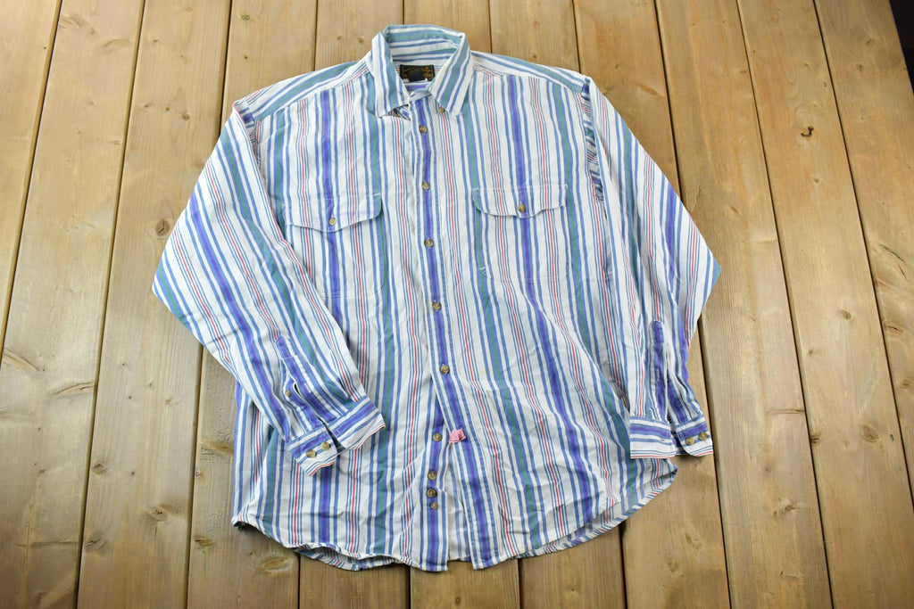 Vintage 90s Eddie Bauer Striped Button Up Shirt