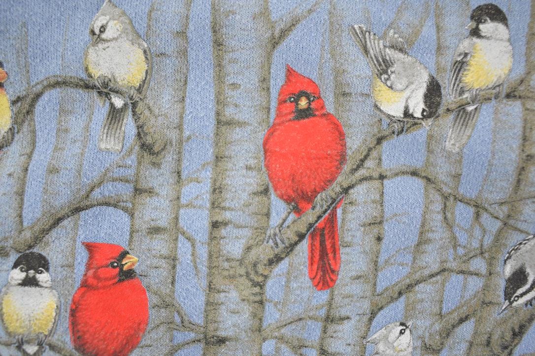 Vintage 1990s Morning Sun Bird Theme Double Collar Crew Neck