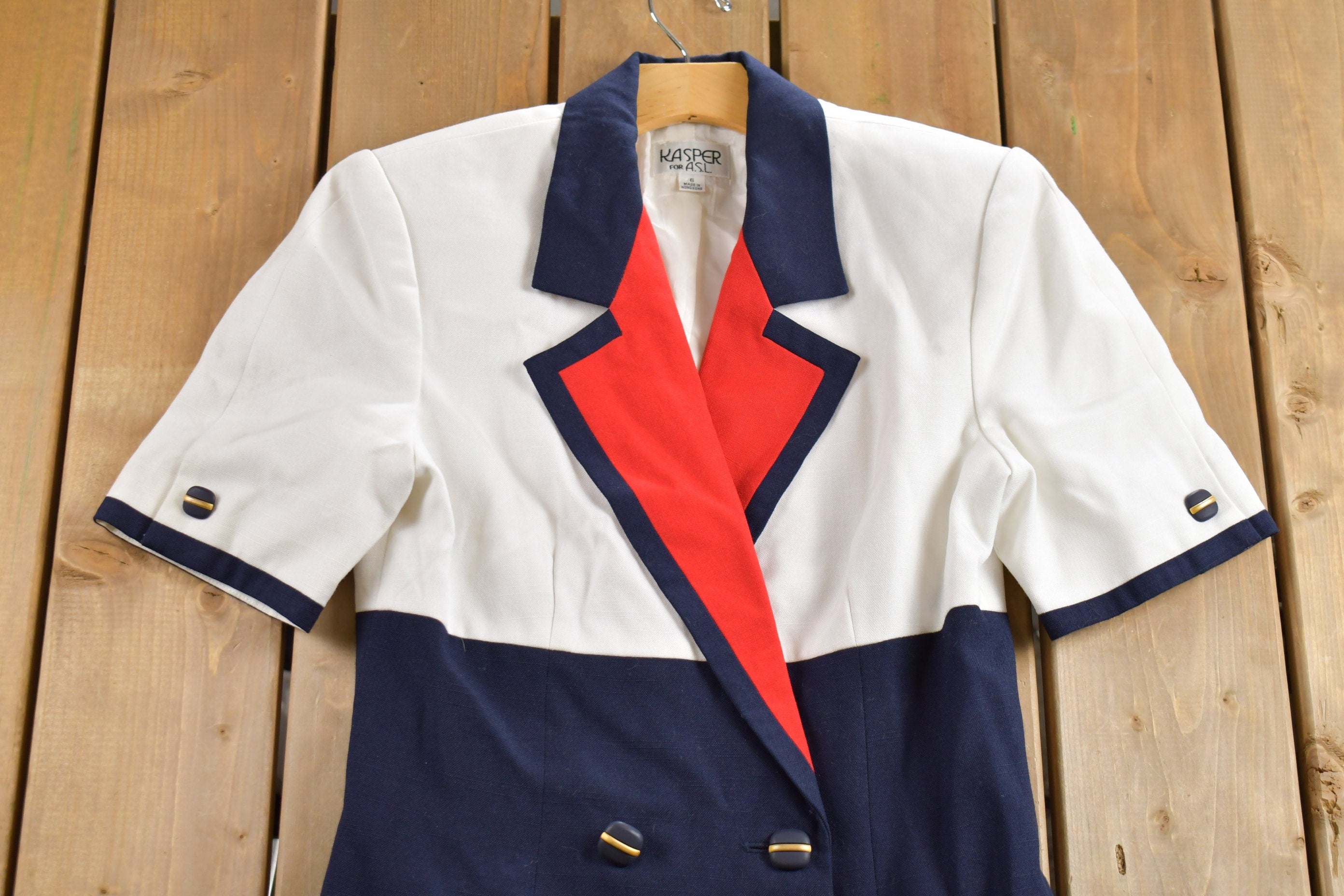 Vintage 1980s Kasper For ASL Sailor Dress