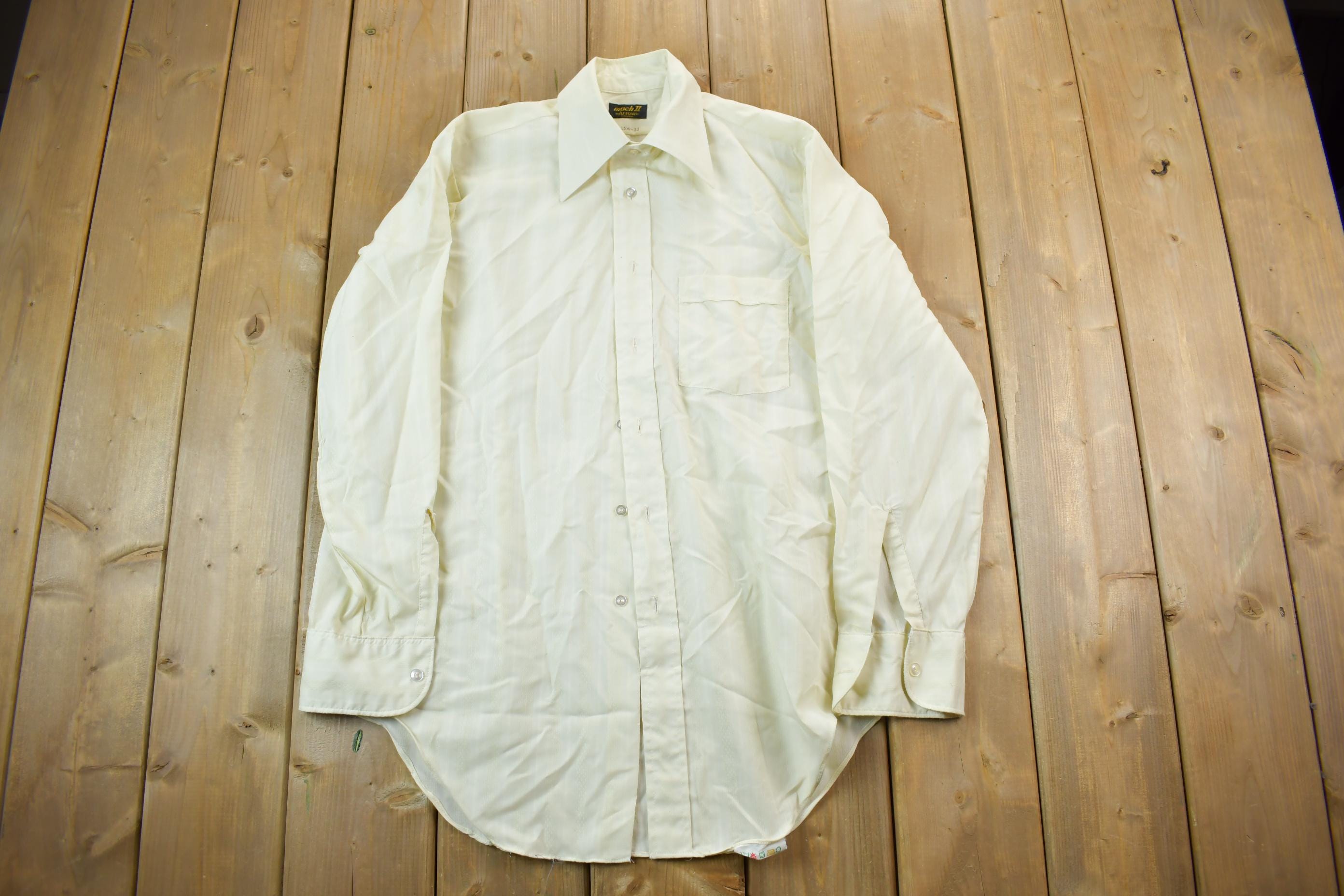 Vintage 1990s Blank Tan Button Up Shirt