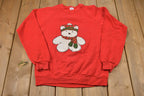 Vintage 1986 Plaid Teddy Bear Crewneck Sweatshirt