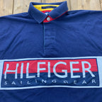 Vintage 1990s Tommy Sailing Gear Graphic Polo T-Shirt