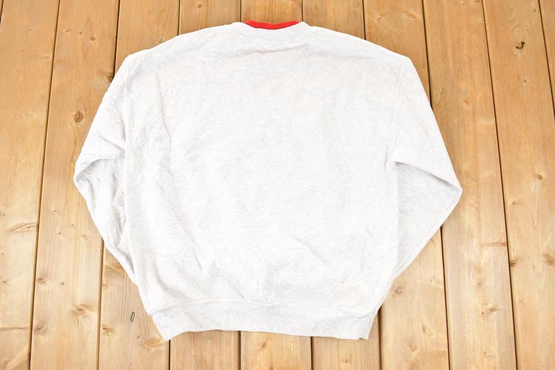 Vintage 1990s Cute Kitty Sanda Double Collar Crewneck Sweatshirt Men's L