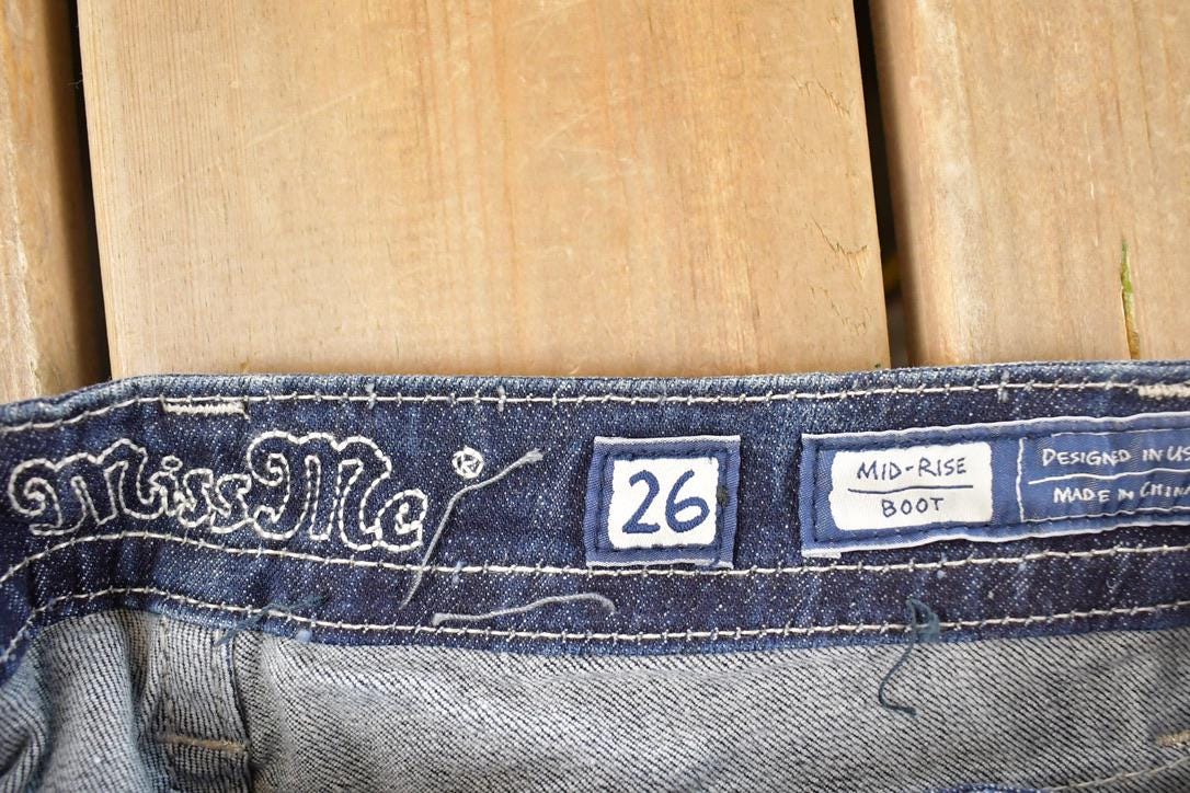 Vintage Deadstock Y2K Miss Me Bedazzled Low Rise Jeans Women's Size 26x31