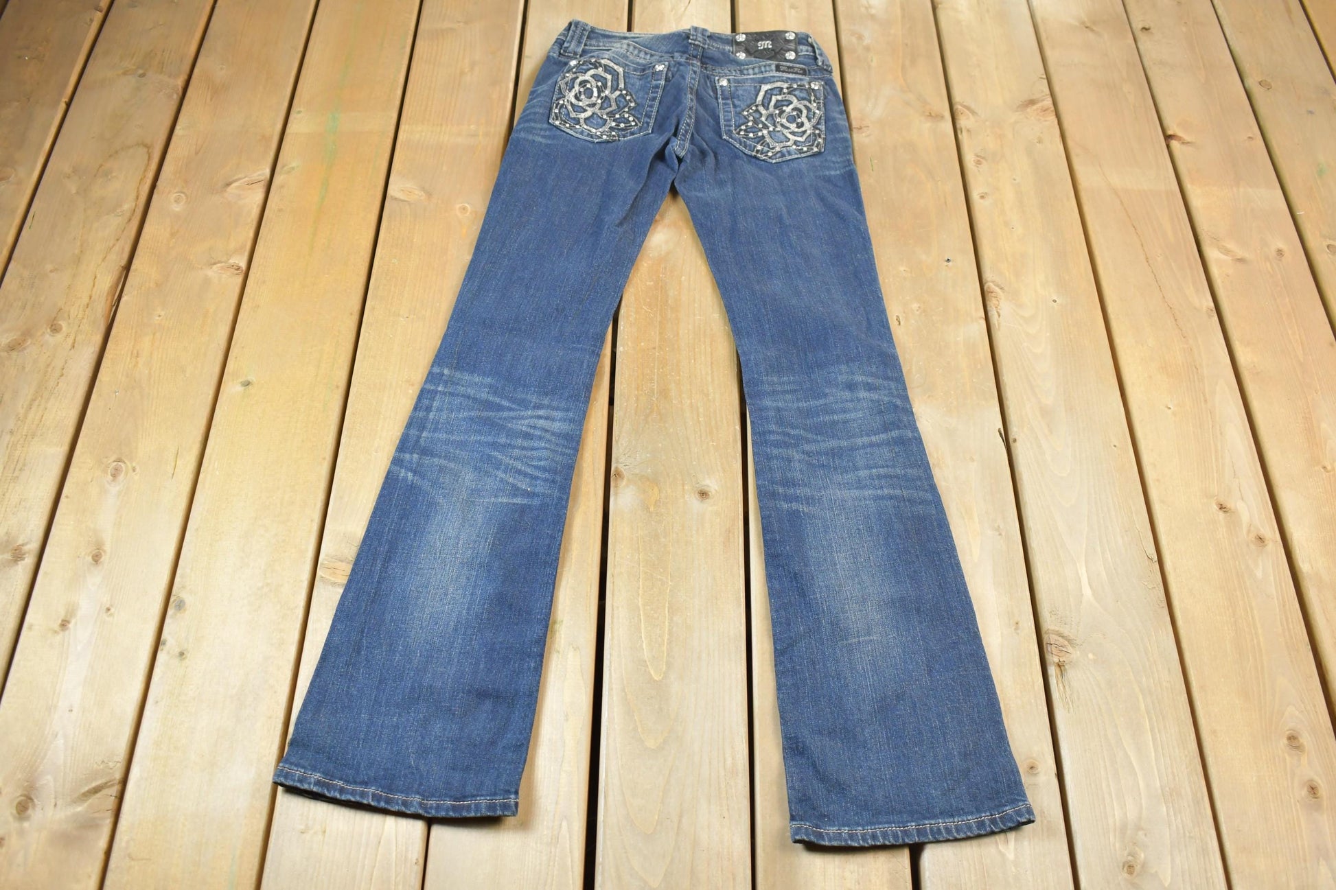 Vintage Y2K Miss Me Bedazzled Low Rise Jeans Size 26x33