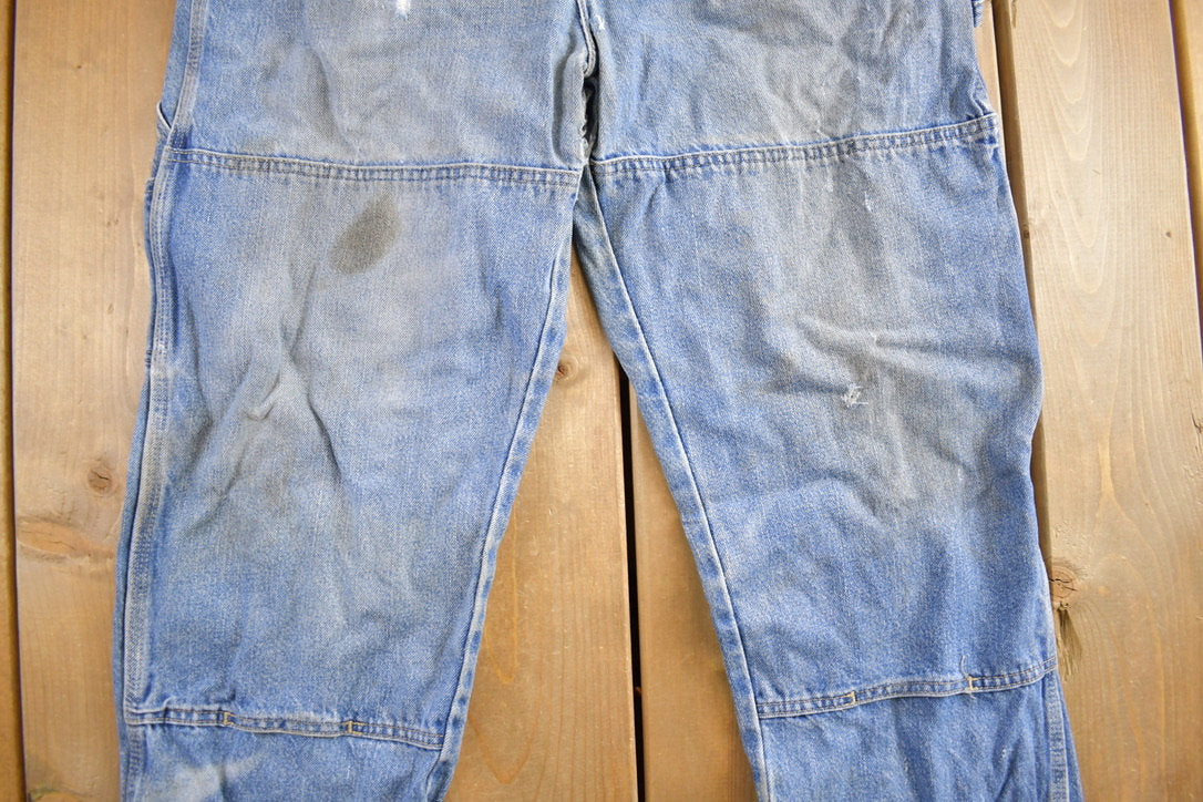 Vintage 1990s Dickies Distressed Denim Carpenter Pants 38x30/ True Vintage / Workwear / American Vintage / Streetwear / Cargo Pants