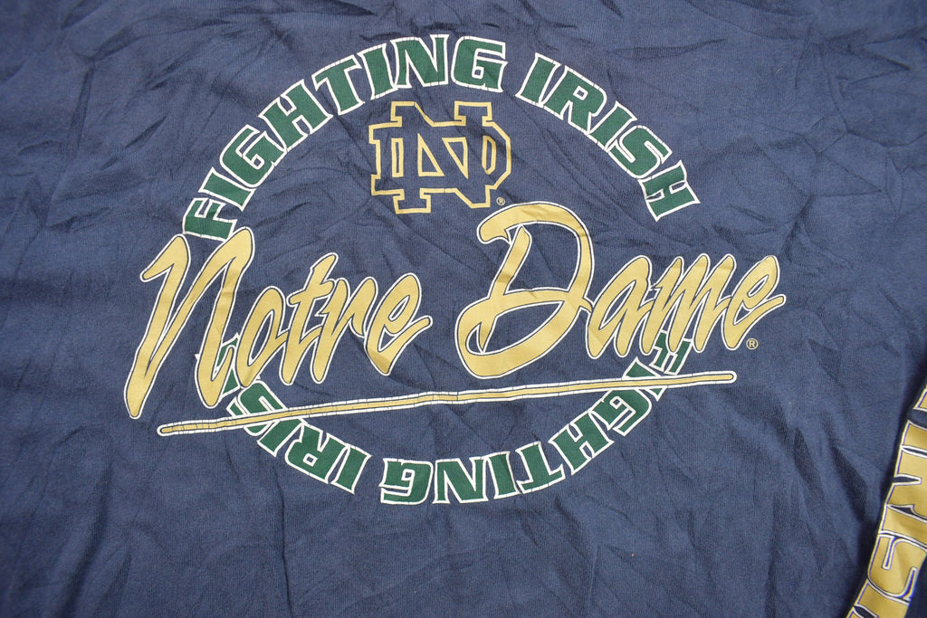 Vintage 1990s Notre Dame FIghting Irish Collegiate Long Sleeve Shirt / NCAA Tee / Americana / Sportswear