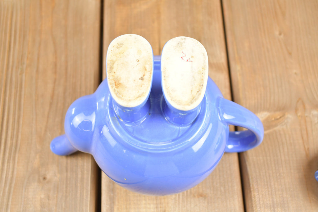 Vintage 1980s Cute Smiley Face Ceramic Tea Pot With Feet