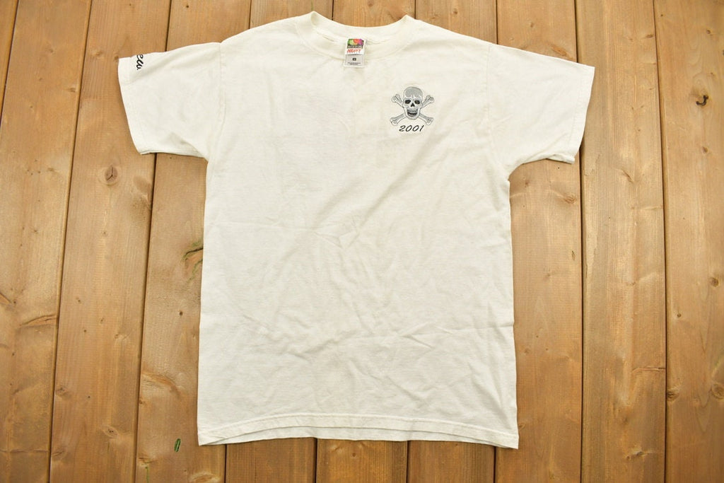 Vintage Embroidered Skull Crew Graphic T-Shirt