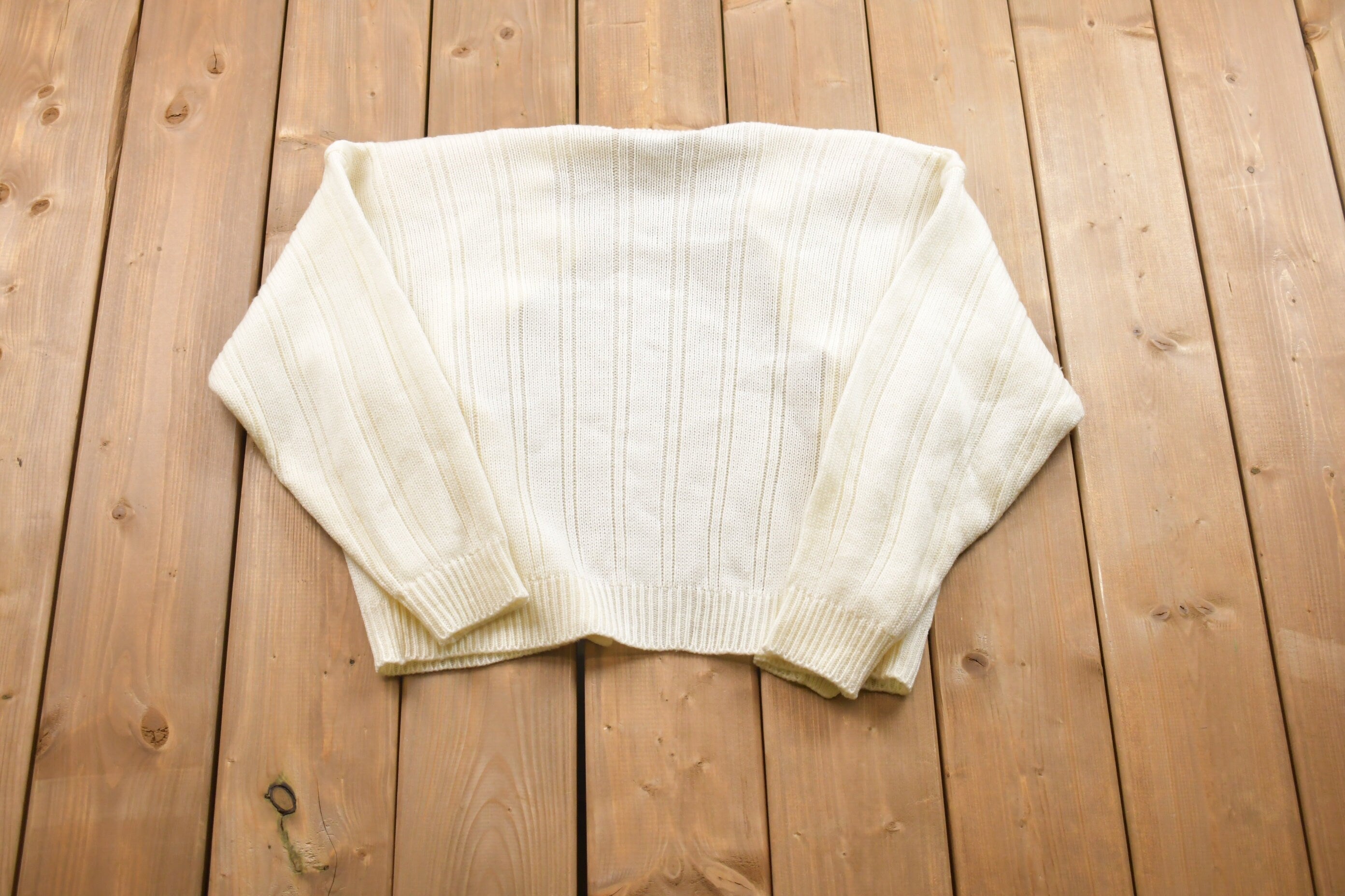 Vintage Knitted Cardigan Sweater with Beautiful Buttons