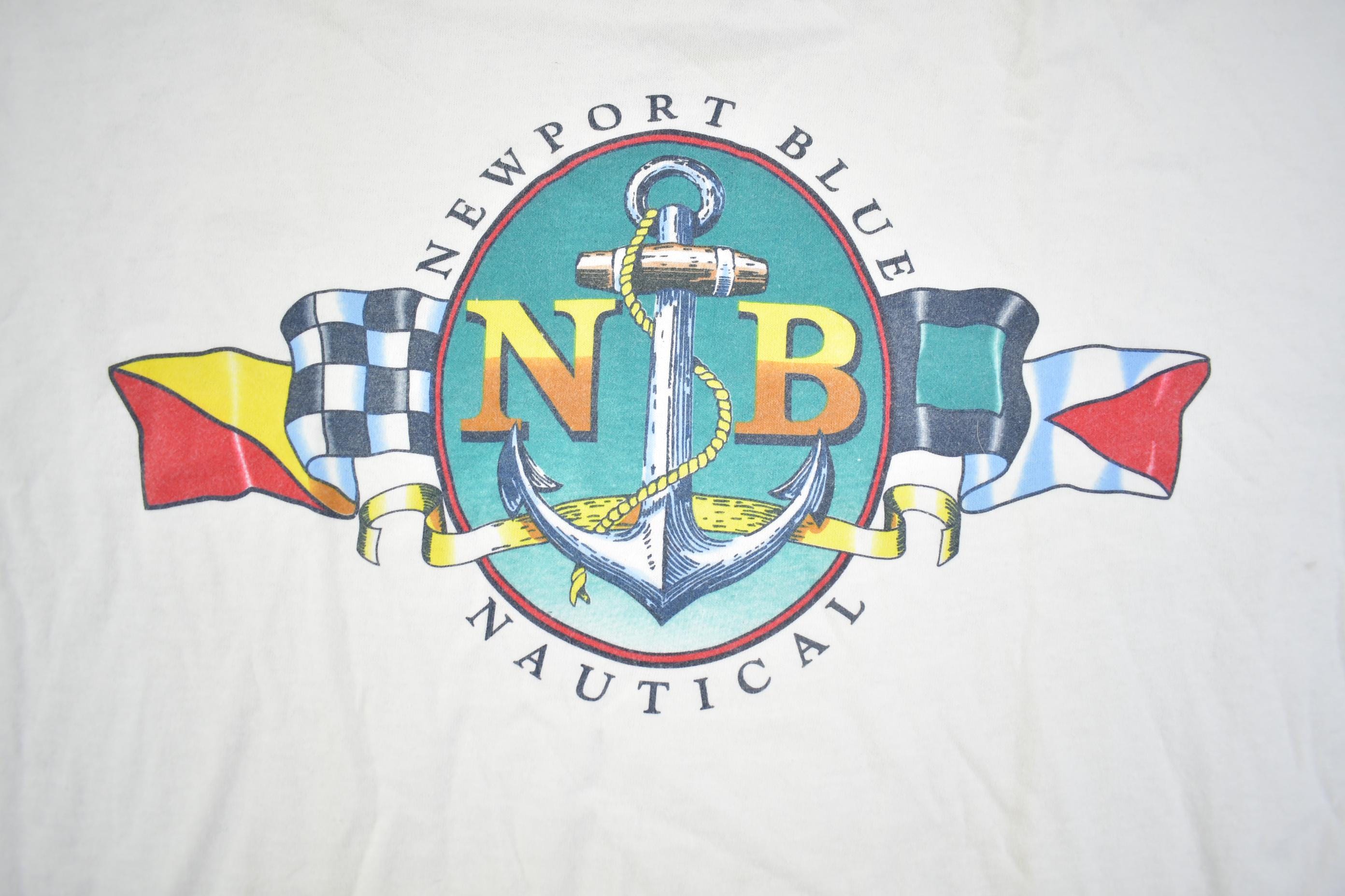Vintage 1990s New Port Blue Nautical T Shirt