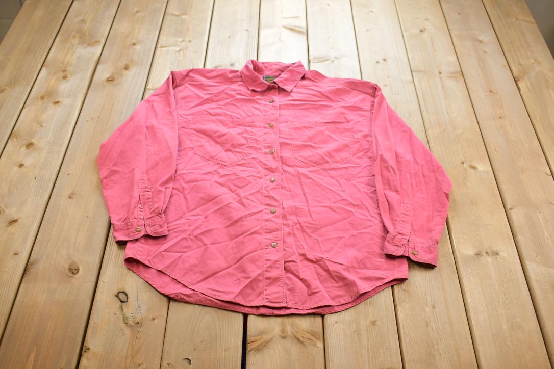 Vintage 1990s Eddie Bauer Solid Colored Button Up Shirt
