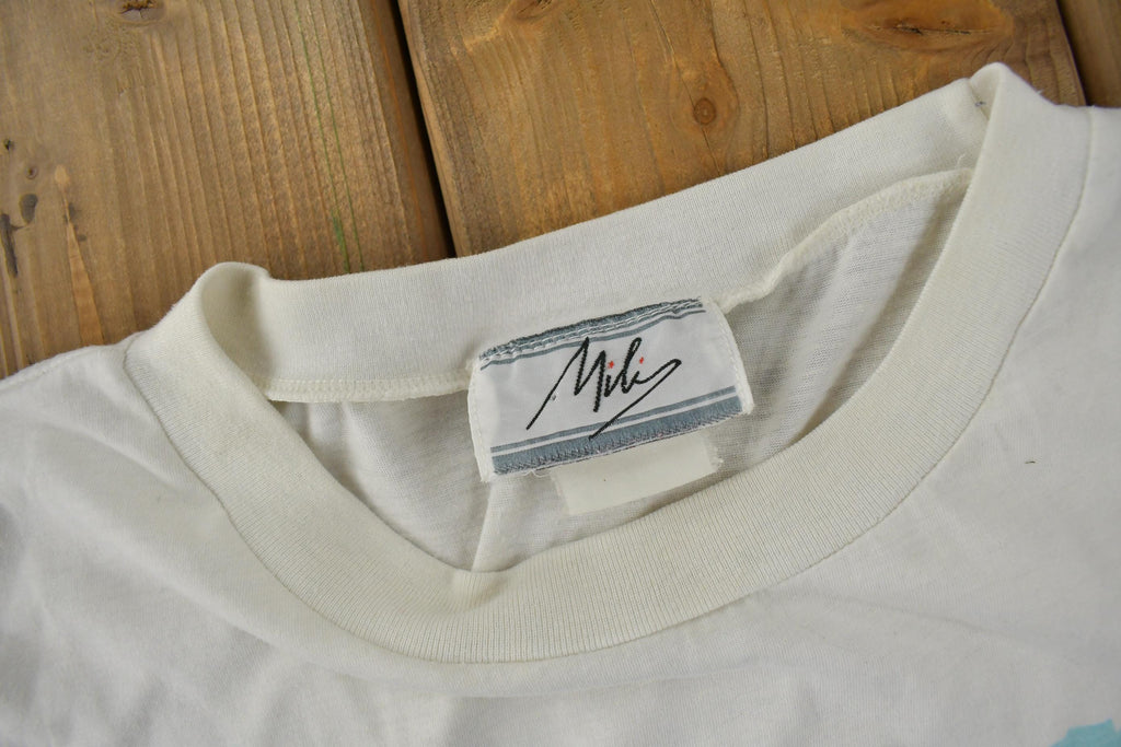 Vintage 1990s Single Stitch French Flower Graphic T-Shirt